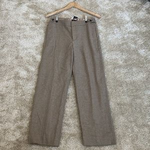 Banana Republic Wool Pants Slack Wide Leg Brown Tan 4